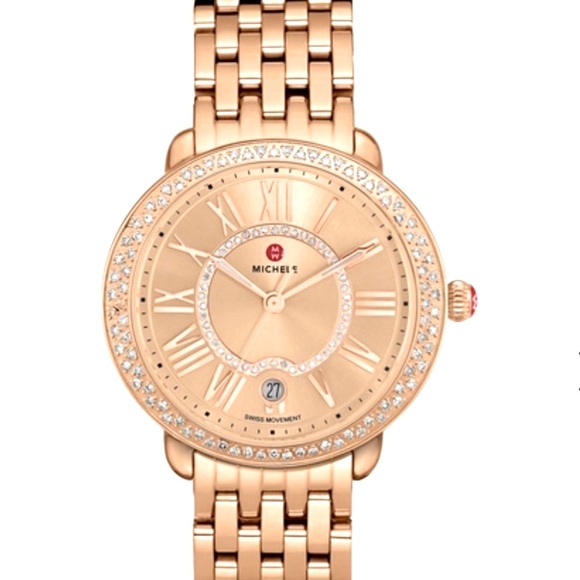 Michele mid Serein 16 real Diamonds Rose gold rare limited edition - Picture 3 of 12